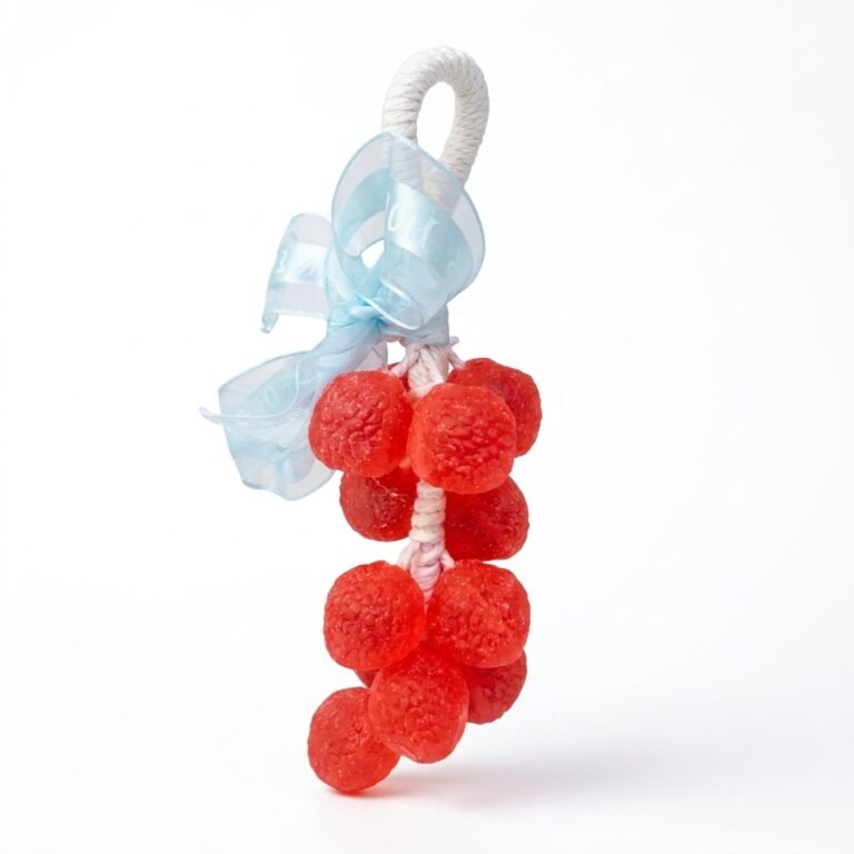 Hanging Berry Cluster Soap on a Rope with Decorative Ribbon