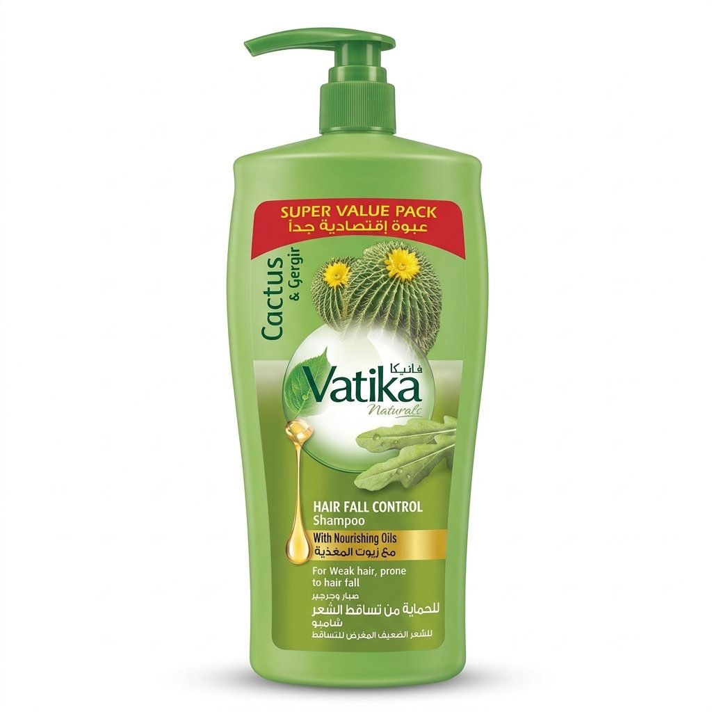 Vatika Naturale Cactus & Gergir Hair Fall Control Shampoo Pump Bottle