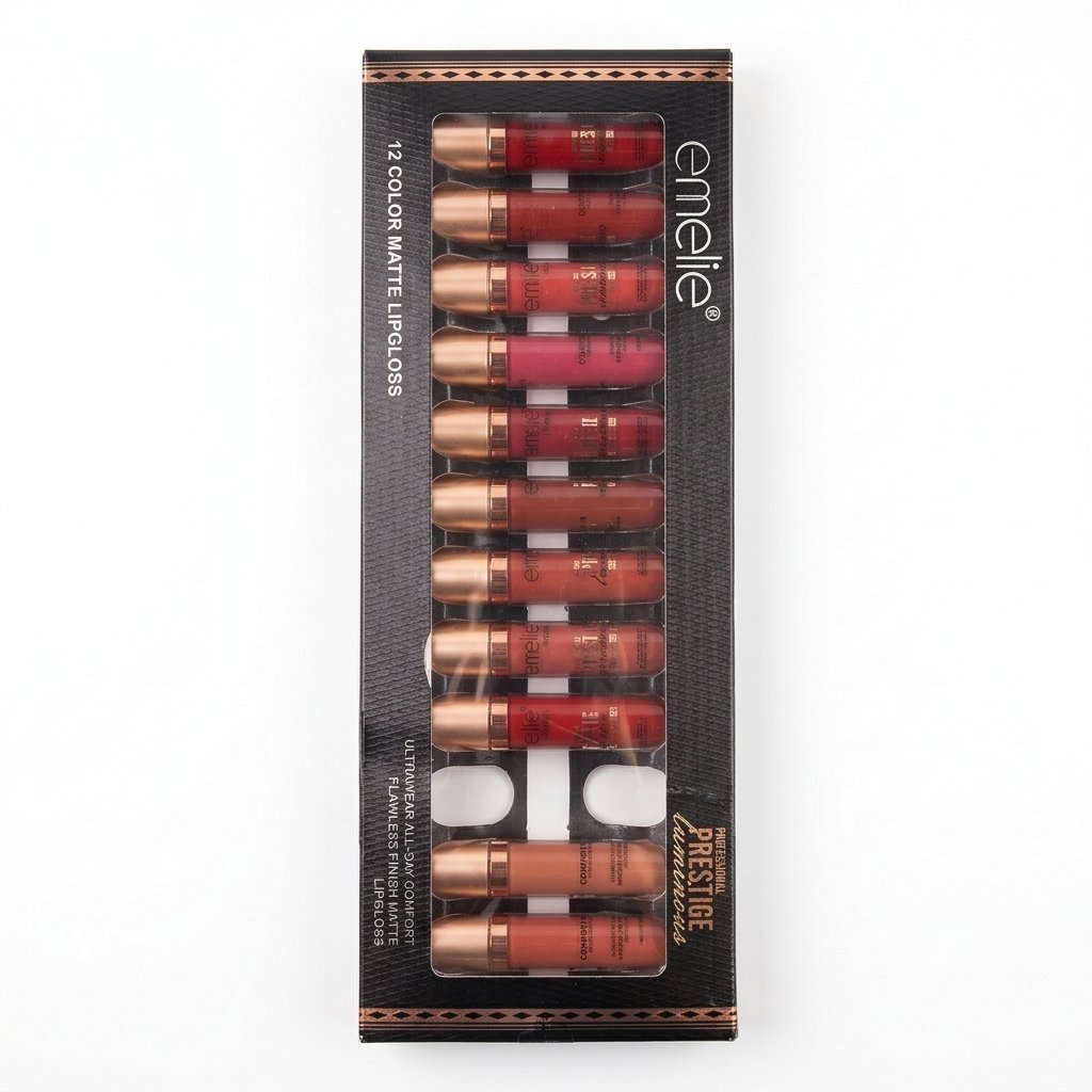 Emelie Prestige Luminous 12 Color Matte Lipgloss Set
