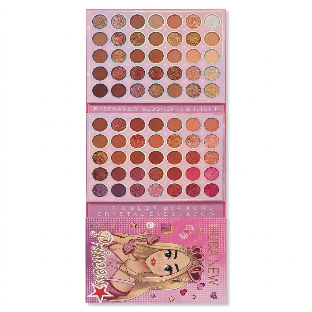 Huda New Princess 117 Color Eyeshadow Blusher Highlight Palette