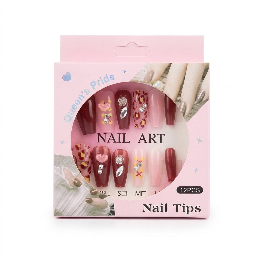 Queen's Pride 12-Piece Coffin Press-On False Nails