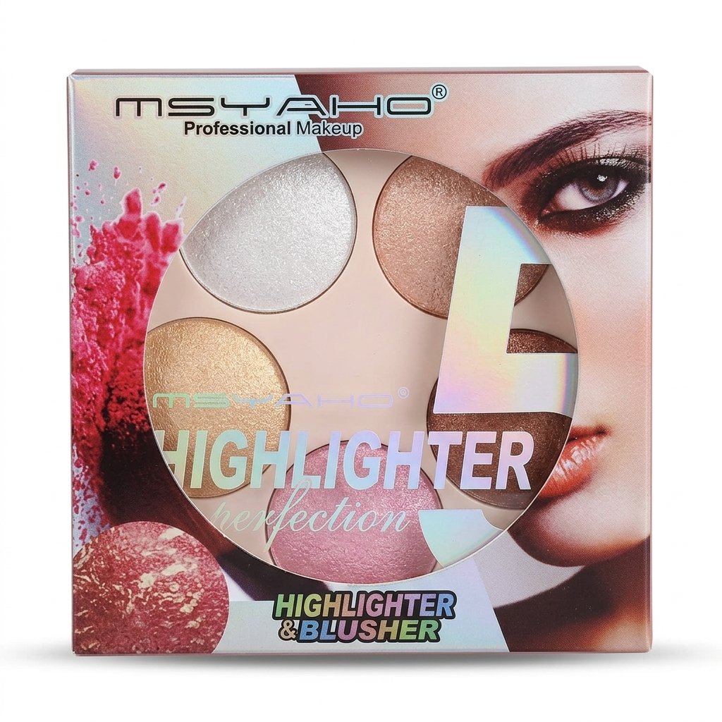 MSYAHO Professional Makeup Highlighter & Blusher Palette