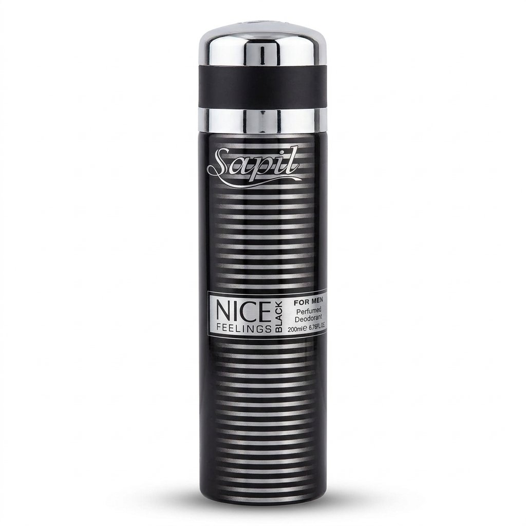 Sapil Nice Feelings Black Perfumed Deodorant for Men 200 ml